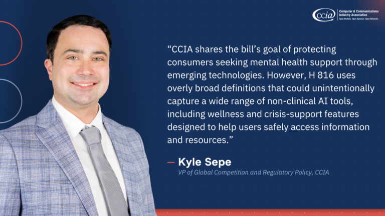 CCIA Urges Veto of Vermont H 816, Citing Overbroad Regulation of AI Wellness and Support Tools