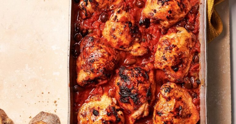 Puttanesca chicken traybake recipe | Good Food
