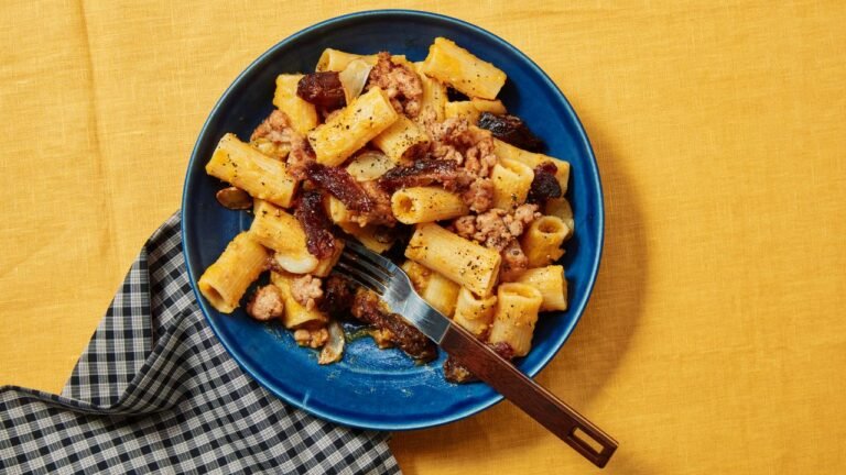 Butternut Pasta With Sausage and Dates Recipe