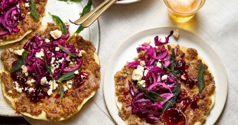 Christmas smash tacos with festive pickled red cabbage recipe