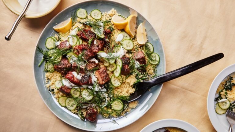 Steak Bites With Spinach Couscous Recipe